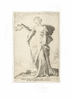 Женская фигура с кубком - Гравюра (XVII век, Голландия) артикул 1729c.