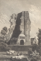 Ruines d'un Monastere a Canterbury Гравюра (середина XIX века), Западная Европа артикул 1780c.