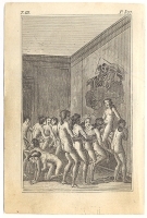 Иллюстрация к роману маркиза де Сада "Новая Жюстина" - Офорт, 1797 год, Западная Европа артикул 1809c.