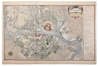 План Санкт-Петербурга (офорт, 1753 год, Западная Европа) артикул 1873c.