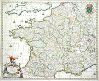 Gallia vulgo la France (карта) Гравюра (середина XVII века), Амстердам артикул 1882c.