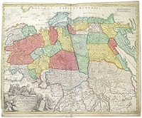 Карта России Гравюра (около 1720 года), Западная Европа артикул 1885c.