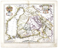 Карта Финляндии - Гравюра (XVII век, Западная Европа) артикул 1891c.